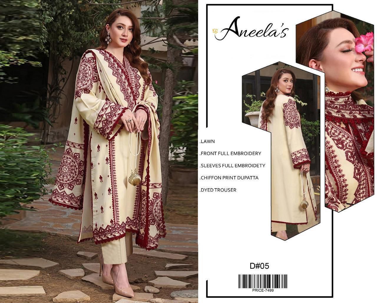 LAWN 3pc Heavy Embroidered Product Code:- 0137