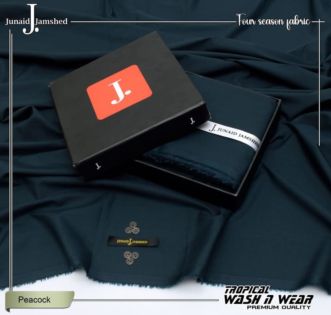 J. Junaid Jamshed Special Tropical Four Season Wash and wear 🧶 Very Beautiful and elegant Colour scheme available 15+ colors Available J. Same as Original Box Packing 100 %
