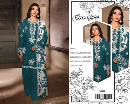 LAWN 3pc Heavy Embroidered Product Code:- 0137