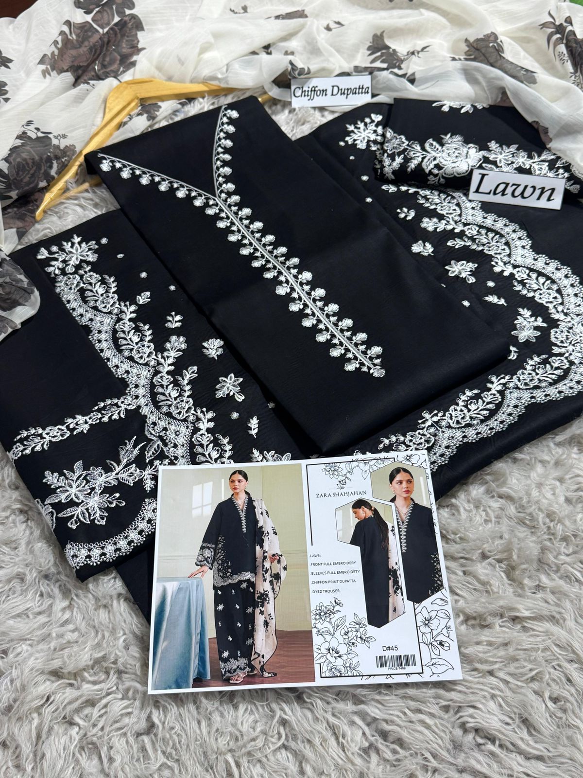 LAWN 3pc Heavy Embroidered Product Code:- 0137