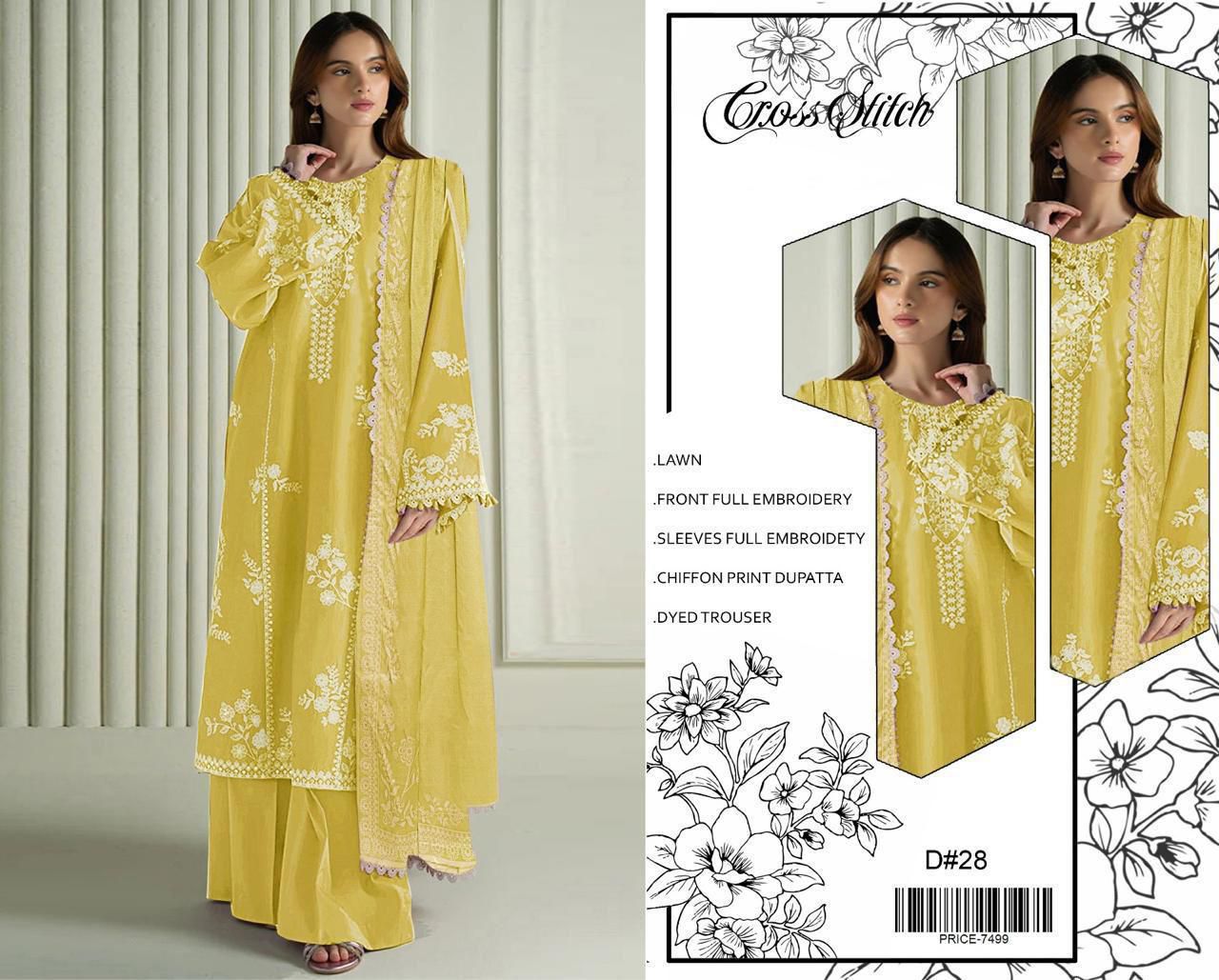 LAWN 3pc Heavy Embroidered Product Code:- 0137