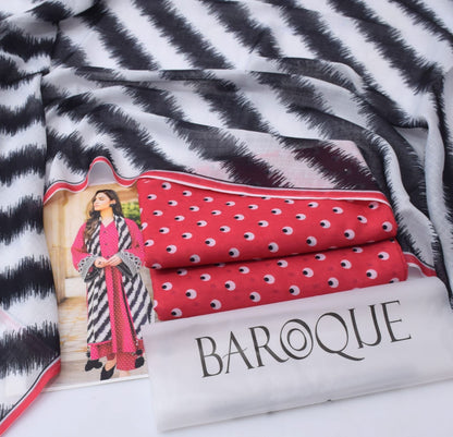 * SUMMER COLLECTION 2026 * BRAND: BAROOQUE  * FEBRIC: SWISS LAWN 3PC * PRINTED SWISS LAWN SHIRT