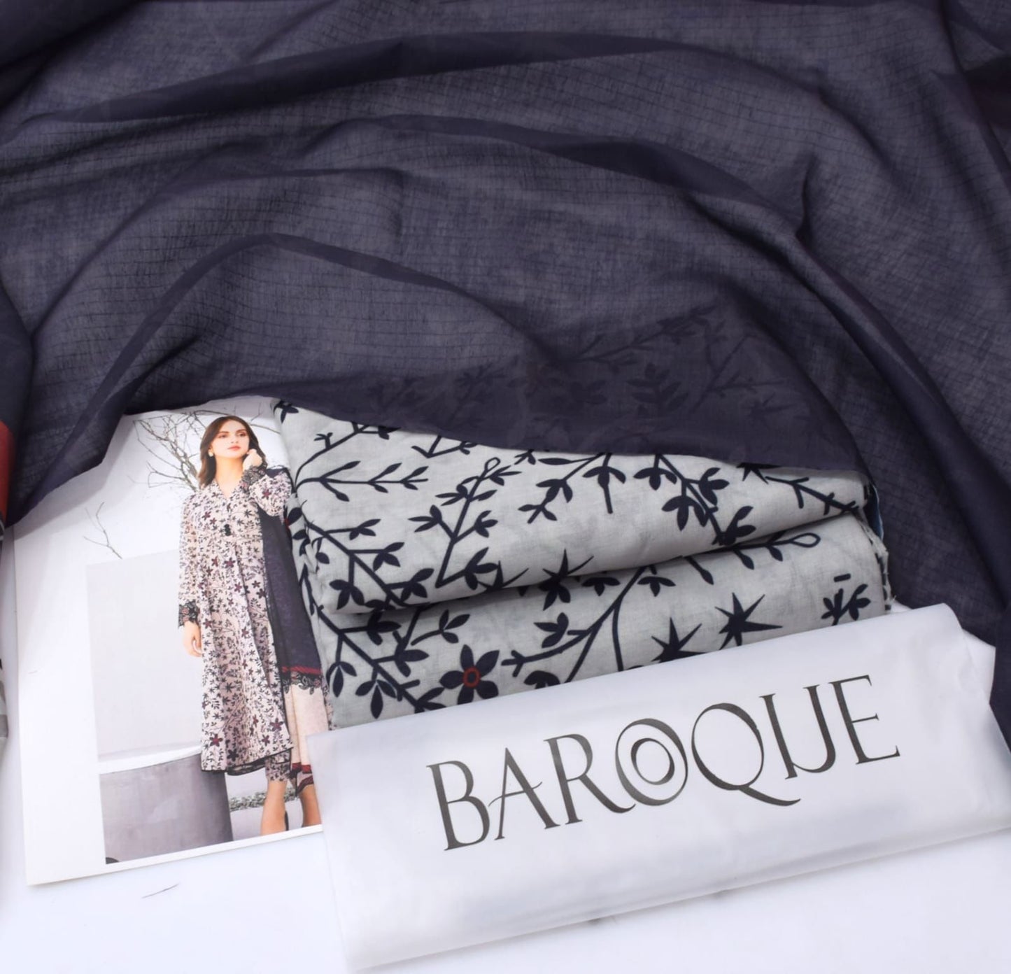 * SUMMER COLLECTION 2026 * BRAND: BAROOQUE  * FEBRIC: SWISS LAWN 3PC * PRINTED SWISS LAWN SHIRT