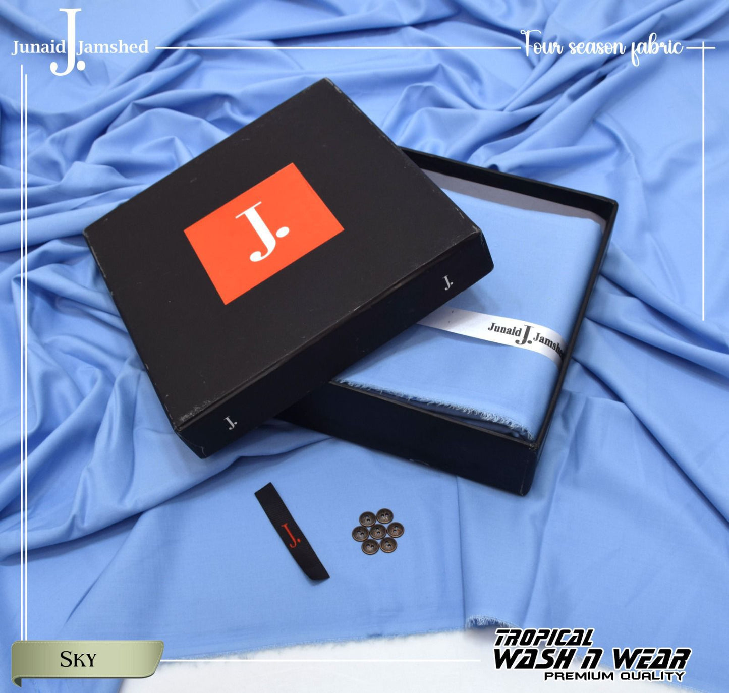 J. Junaid Jamshed  Special Tropical Four Season Wash and wear 🧶  Very Beautiful and elegant Colour scheme available   15+ colors Available   J. Same as Original Box Packing 100 %