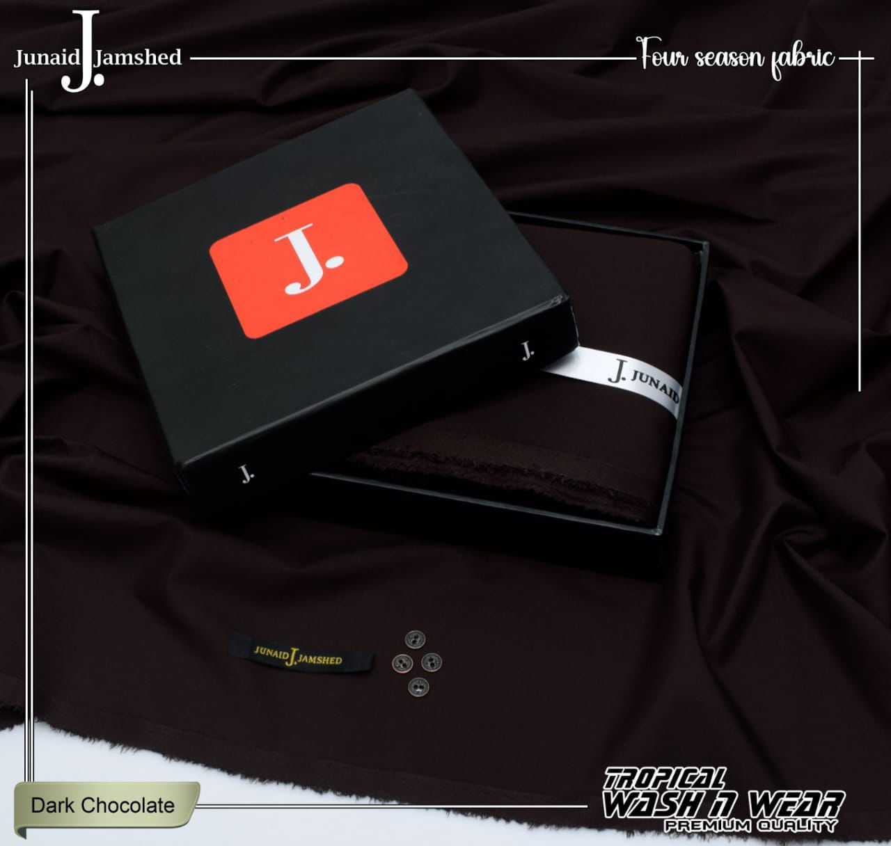 J. Junaid Jamshed  Special Tropical Four Season Wash and wear 🧶  Very Beautiful and elegant Colour scheme available   15+ colors Available   J. Same as Original Box Packing 100 %